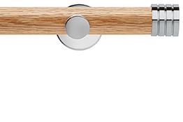 Neo 35mm Oak Wood Eyelet Pole, Chrome, Stud