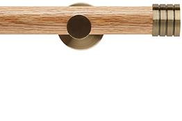 Neo 35mm Oak Wood Eyelet Pole, Spun Brass, Stud