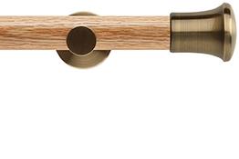 Neo 35mm Oak Wood Eyelet Pole, Spun Brass, Trumpet