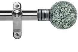 Galleria 35mm Eyelet Curtain Pole Brushed Silver Mozaic Glass Ball