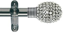 Galleria 35mm Eyelet Pole Brushed Silver Clear Jewelled Bulb