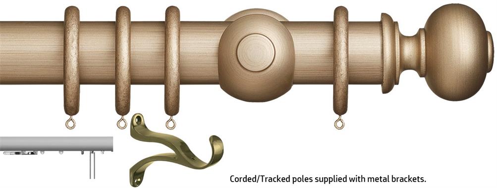 Museum 45mm & 55mm Corded/Tracked Pole Satin Oyster Parham