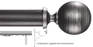 Byron Tiara 45mm Corded Pole Satin Silver Black, Modern Ball