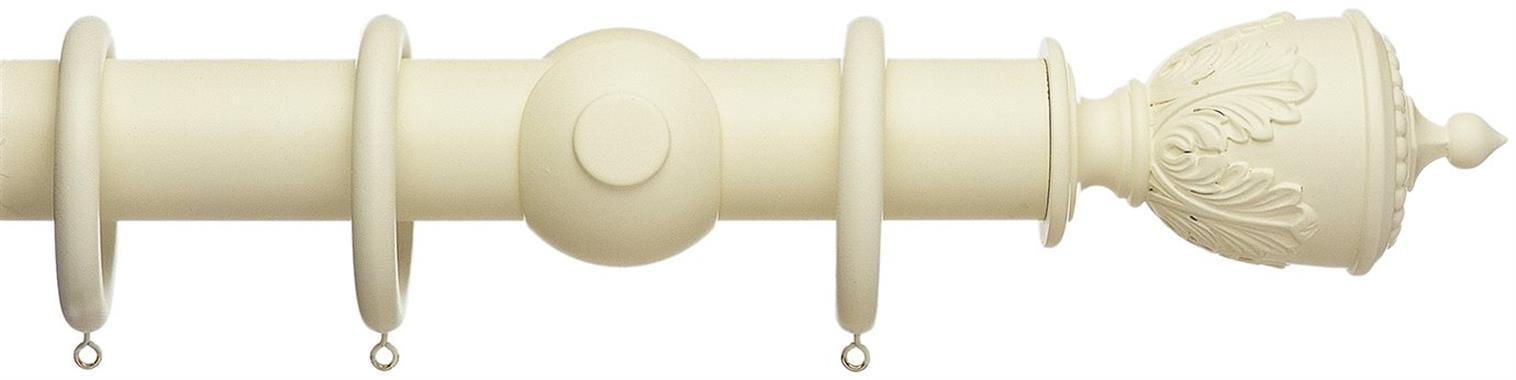 Advent 47mm Painted Wood Curtain Pole in Natural Linen with Decorative Urn finials