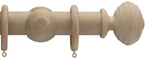 Advent 47mm Curtain Pole Distressed Oak Reeded Ball