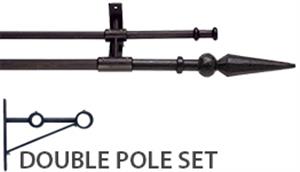 Artisan Wrought Iron Double Pole 12mm-16mm Ball and Spear
