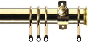 Renaissance Dimensions 28mm Adjust Pole Polished Brass, Fynn Endcap