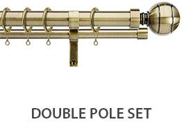 Integra Double Layer Curtain Pole Burnished Brass