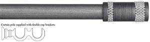 Byron Tiara 35mm Double Pole Satin Silver Black, Decor Cylinder
