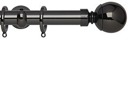 Neo 28mm Curtain Pole Black Nickel Cup Ball