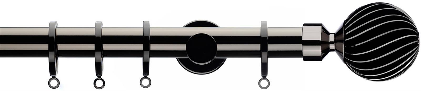 Integra Inspired Lustra 28mm Pole Cylinder Black Nickel Zara Ball