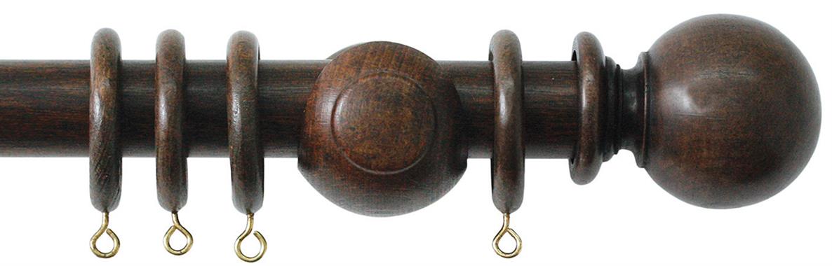 Jones Cathedral 30mm Handcrafted Pole Oak, Plain Ball