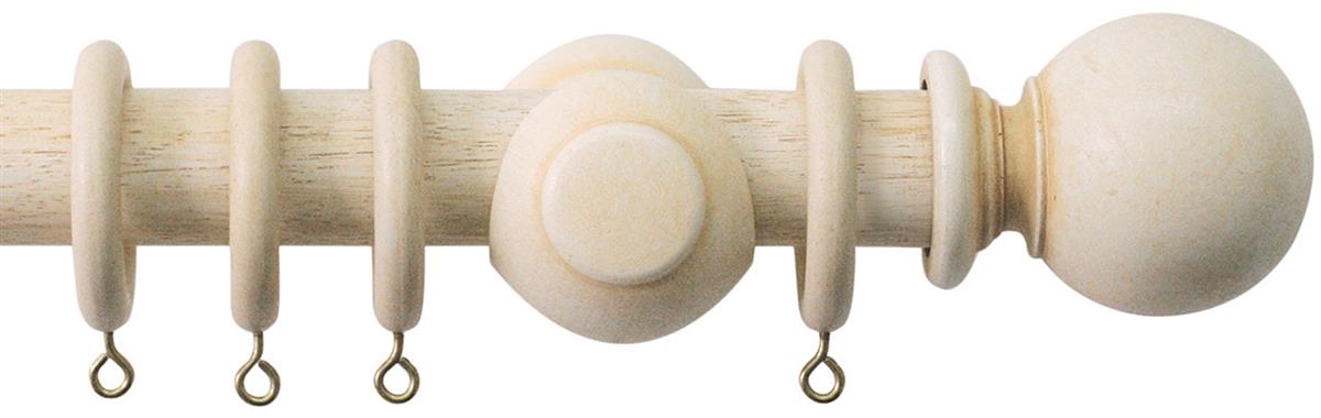 Jones Cathedral 30mm Handcrafted Pole Ivory, Plain Ball