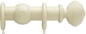 Advent 35mm Curtain Pole Natural Linen Reeded Ball