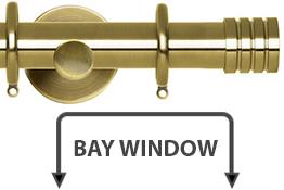 Neo 28mm Bay Window Curtain Pole Spun Brass Stud