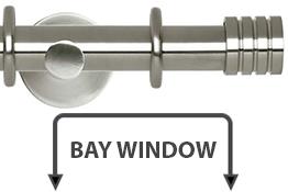 Neo 28mm Bay Window Curtain Pole Stainless Steel Stud