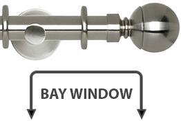 Neo 28mm Bay Window Curtain Pole Stainless Steel Ball
