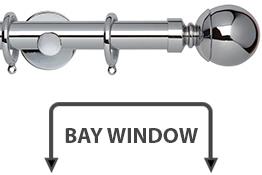 Neo 28mm Bay Window Pole Chrome Ball