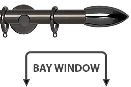 Neo 28mm Bay Window Pole Black Nickel Bullet
