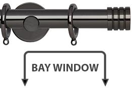 Neo 28mm Bay Window Pole Black Nickel Stud