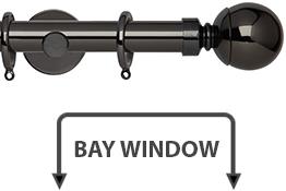 Neo 28mm Bay Window Pole Black Nickel Ball
