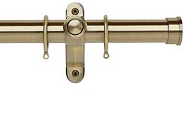 Galleria Metals 35mm Curtain Pole, Burnished Brass, End Cap Finial