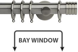 Neo 35mm Bay Window Curtain Pole Stainless Steel Stud
