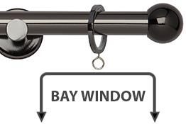 Neo 19mm Bay Window Pole Black Nickel Ball