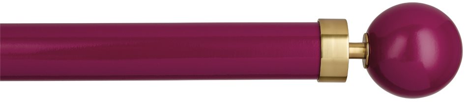 Byron Halo Gloss 35mm 45mm 55mm Pole, Magenta, Brass Globus