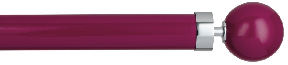 Byron Halo Gloss 35mm 45mm 55mm Pole, Magenta, Chrome Globus