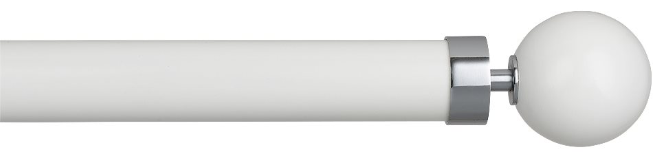 Byron Halo Gloss 35mm 45mm 55mm Curtain Pole, Snow, Chrome Globus