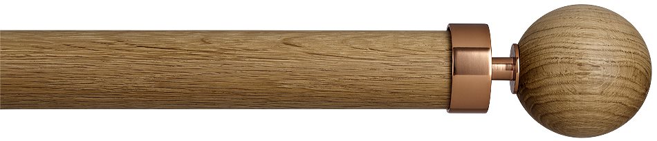 Byron Halo Wood 35mm 45mm 55mm Pole, English Oak, Copper Globus