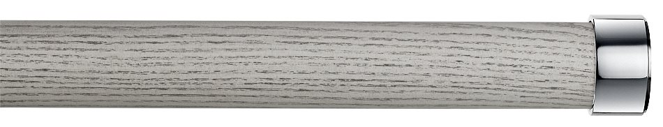 Byron Halo Wood 35mm 45mm 55mm Pole, Chateau Grey, Chrome Endcap