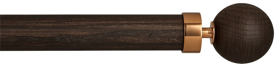 Byron Halo Wood 35mm 45mm 55mm Pole, Toasted Oak, Copper Globus
