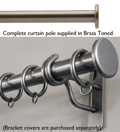 Bradley 19mm Steel Curtain Pole Brass Toned, Standard Stud 