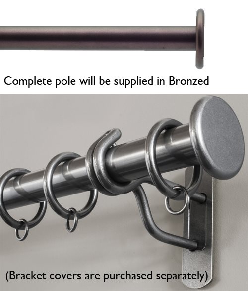 Bradley 19mm Steel Curtain Pole Bronzed, Large Stud 