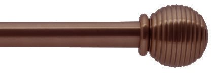 Bradley 19mm Steel Curtain Pole Bronzed, Ribbed Ball and Collar