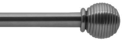 Bradley 19mm Steel Curtain Pole Oil Rubbed, Ribbed Ball and Collar