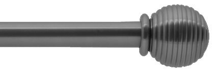 Bradley 19mm Steel Curtain Pole Flint, Ribbed Ball and Collar