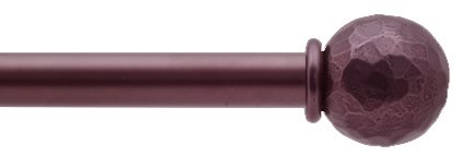 Bradley 19mm Steel Curtain Pole Bronzed, Hammered Ball 