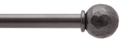 Bradley 19mm Steel Curtain Pole Oil Rubbed, Hammered Ball 