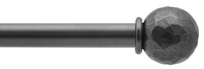 Bradley 19mm Steel Curtain Pole Flint, Hammered Ball 