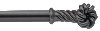 Bradley 19mm Steel Curtain Pole Flint, Twisted Knot