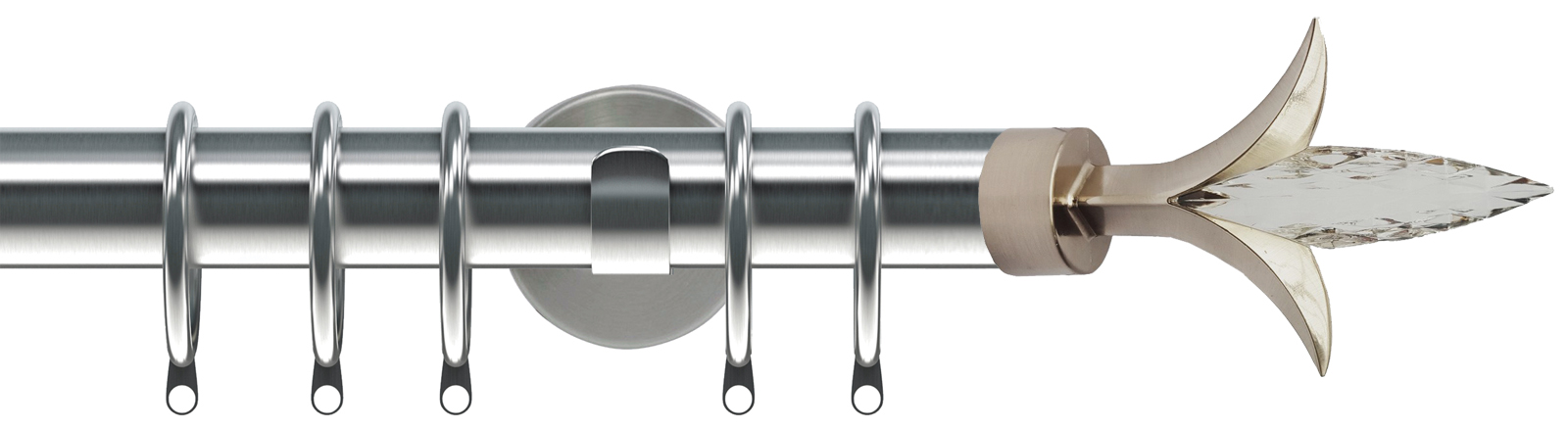 Speedy 35mm Poles Apart IDC Metal Pole Satin Silver Fleur de Lys