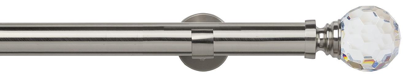 Speedy 35mm Poles Apart IDC Metal Eyelet Pole Satin Silver, Acrylic Ball