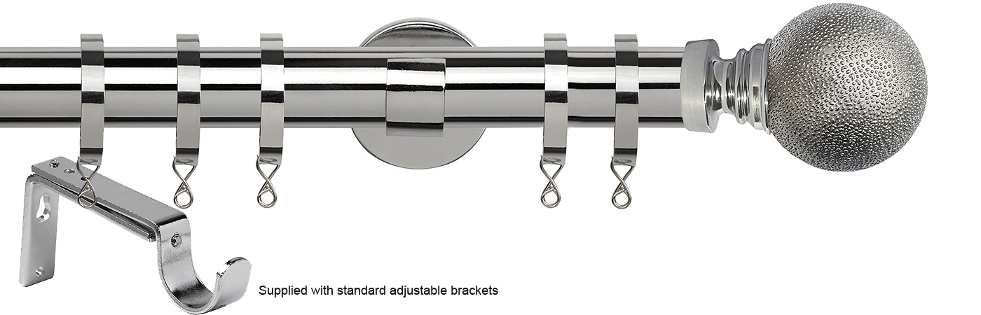 Speedy 35mm Poles Apart Metal Pole Standard Chrome Textured Ball