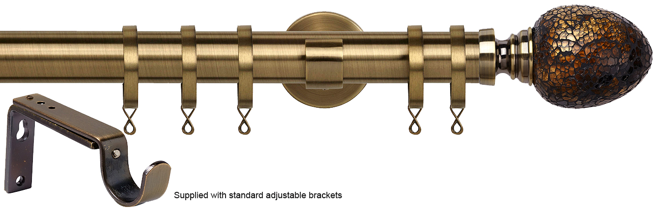 Speedy 35mm Poles Apart Metal Pole Standard Antique Brass Segmented Ball