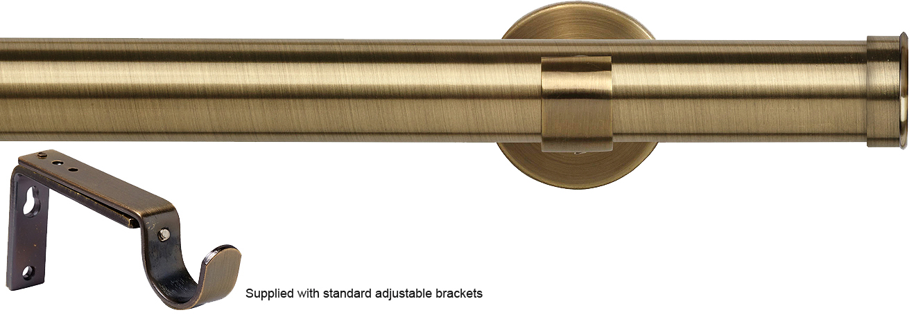Speedy 35mm Eyelet Standard Pole, Antique Brass, End Cap