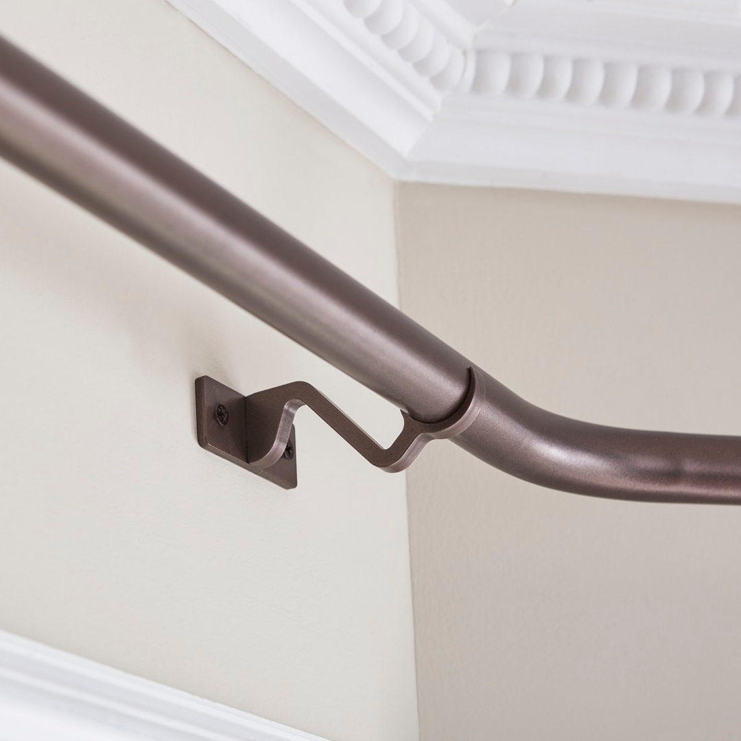 Arc 25mm Metal Bay Window Curtain Pole,Mocha,Stud | Just Poles