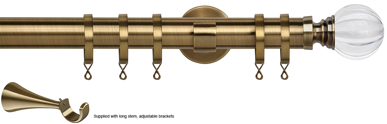 Speedy 35mm Poles Apart Metal Pole Long Stem Antique Brass Segmented Ball